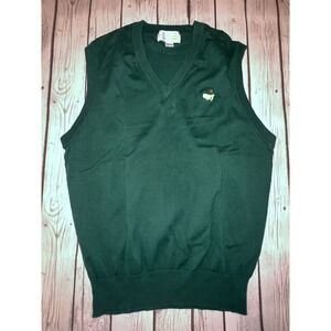 Augusta National Golf Shop Masters Green Vest Sweater V-neck Cotton Size Large